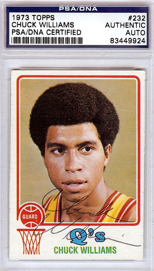 Chuck Williams Autographed 1973 Topps Card #232 San Diego Conquistadors PSA/DNA #83449924 - RSA