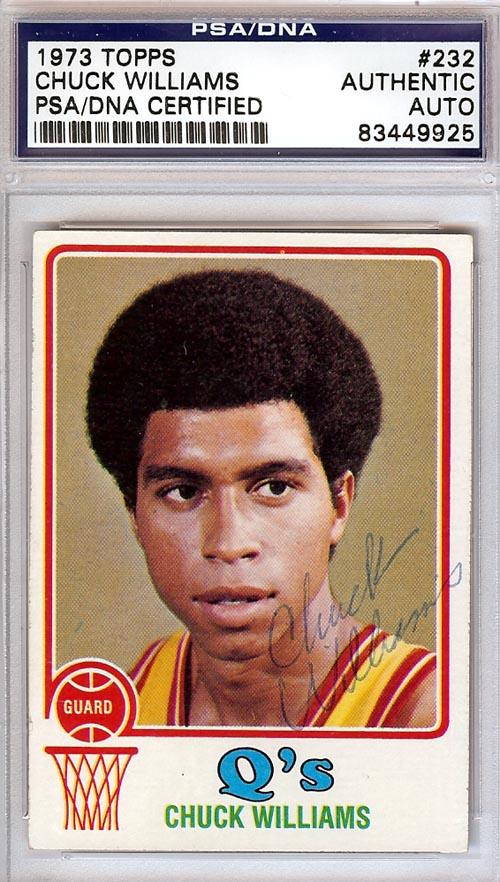 Chuck Williams Autographed 1973 Topps Card #232 San Diego Conquistadors PSA/DNA #83449925 - RSA