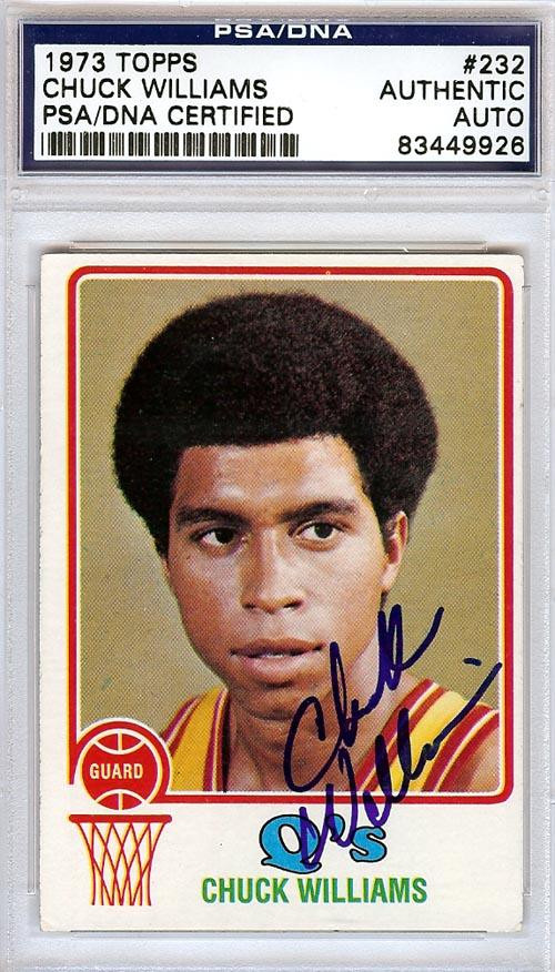 Chuck Williams Autographed 1973 Topps Card #232 San Diego Conquistadors PSA/DNA #83449926 - RSA