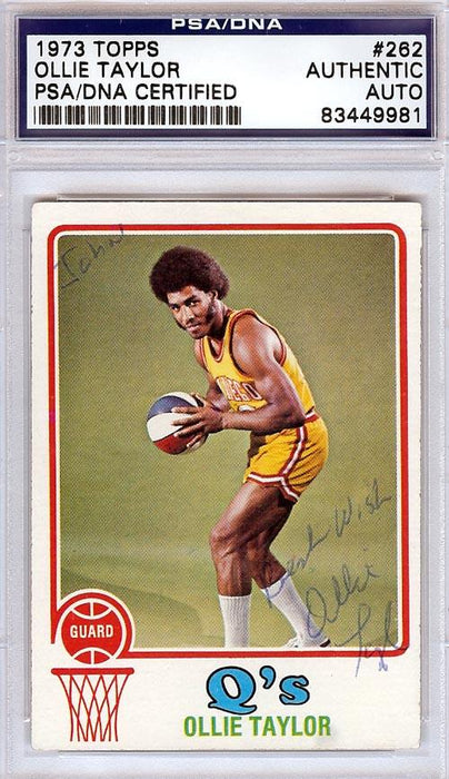 Ollie Taylor Autographed 1973 Topps Card #262 San Diego Conquistadors "To John" PSA/DNA #83449981 - RSA