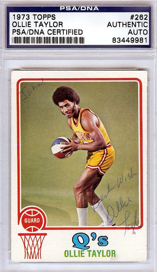 Ollie Taylor Autographed 1973 Topps Card #262 San Diego Conquistadors "To John" PSA/DNA #83449981 - RSA