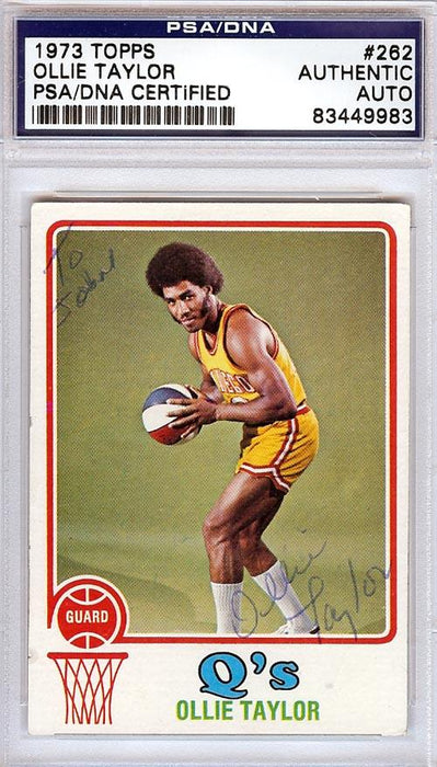 Ollie Taylor Autographed 1973 Topps Card #262 San Diego Conquistadors "To John" PSA/DNA #83449983 - RSA