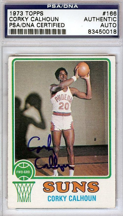 Corky Calhoun Autographed 1973 Topps Card #166 Phoenix Suns PSA/DNA #83450018 - RSA