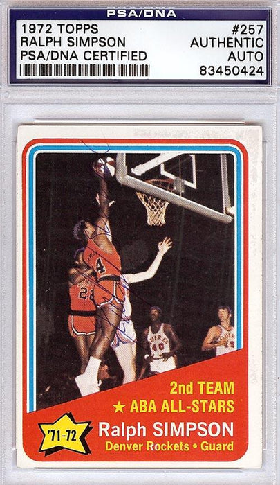 Ralph Simpson Autographed 1972 Topps Card #257 Denver Rockets PSA/DNA #83450424 - RSA