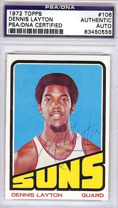Dennis "Mo" Layton Autographed 1972 Topps Rookie Card #106 Phoenix Suns PSA/DNA #83450556 - RSA