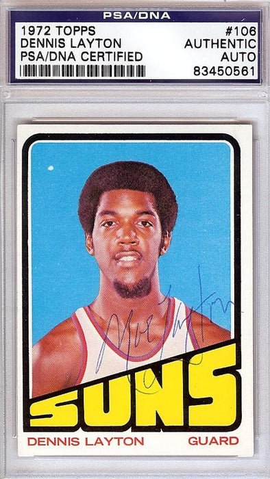 Dennis "Mo" Layton Autographed 1972 Topps Rookie Card #106 Phoenix Suns PSA/DNA #83450561 - RSA