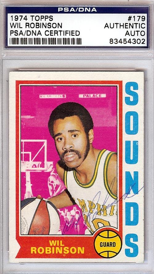 Wil Robinson Autographed 1974 Topps Rookie Card #179 Memphis Sounds PSA/DNA #83454302 - RSA