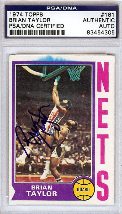 Brian Taylor Autographed 1974 Topps Card #181 New York Nets PSA/DNA #83454305 - RSA