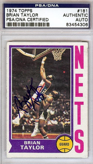 Brian Taylor Autographed 1974 Topps Card #181 New York Nets PSA/DNA #83454306 - RSA