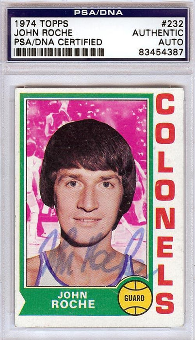 John Roche Autographed 1974 Topps Card #232 Kentucky Colonels PSA/DNA #83454387 - RSA