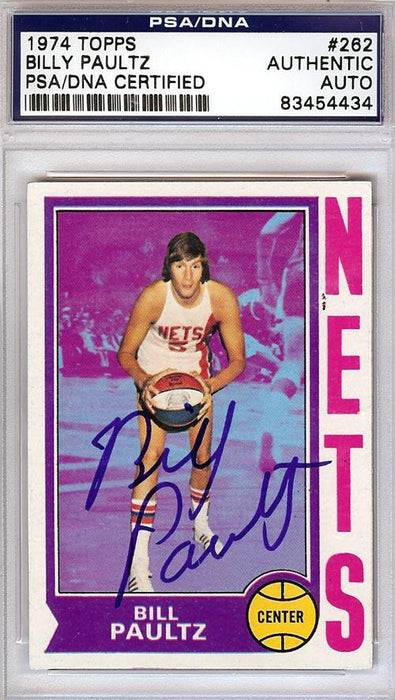 Billy Paultz Autographed 1974 Topps Card #262 New York Nets PSA/DNA #83454434 - RSA