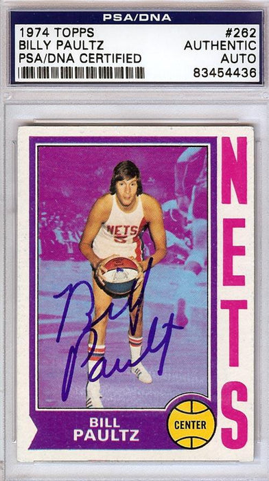 Billy Paultz Autographed 1974 Topps Card #262 New York Nets PSA/DNA #83454436 - RSA