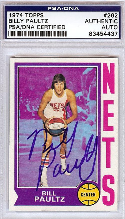 Billy Paultz Autographed 1974 Topps Card #262 New York Nets PSA/DNA #83454437 - RSA