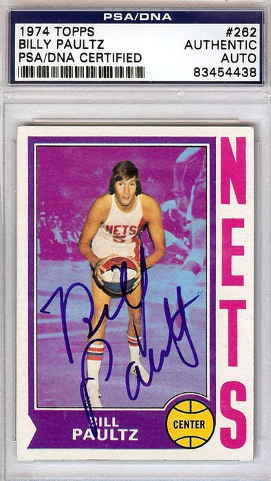 Billy Paultz Autographed 1974 Topps Card #262 New York Nets PSA/DNA #83454438 - RSA