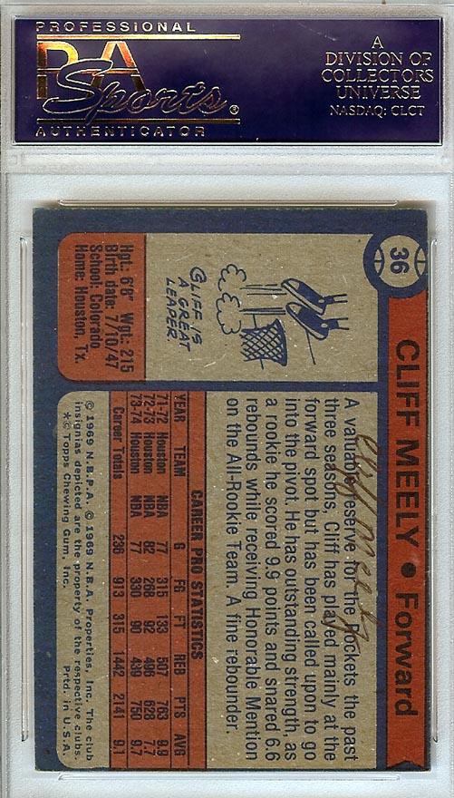 Cliff Meely Autographed 1974 Topps Card #36 Houston Rockets PSA/DNA #83461705 - RSA