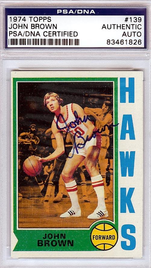 Josh Brown Autographed 1974 Topps Rookie Card #139 Atlanta Hawks PSA/DNA #83461826 - RSA