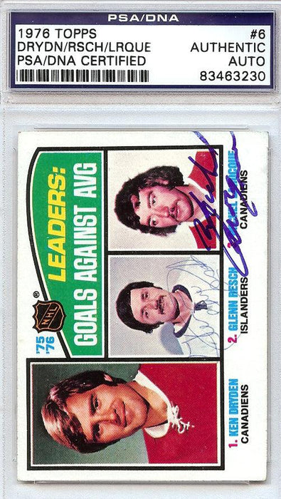 Michel "Bunny" Larocque & Glenn Resch Autographed 1976 Topps Card #6 PSA/DNA #83463230 - RSA