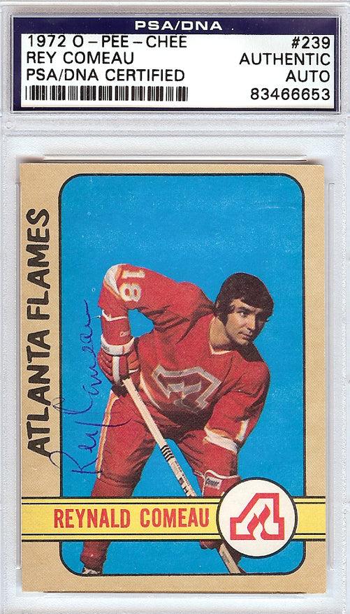 Rey Comeau Autographed 1972 O-Pee-Chee Rookie Card #239 Atlanta Flames PSA/DNA #83466653 - RSA