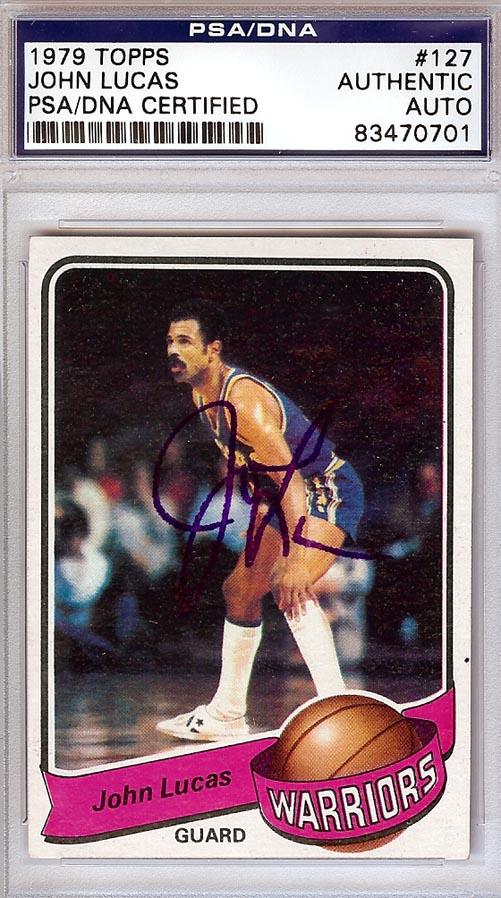 John Lucas Autographed 1979 Topps Card #127 Golden State Warriors PSA/DNA #83470701 - RSA
