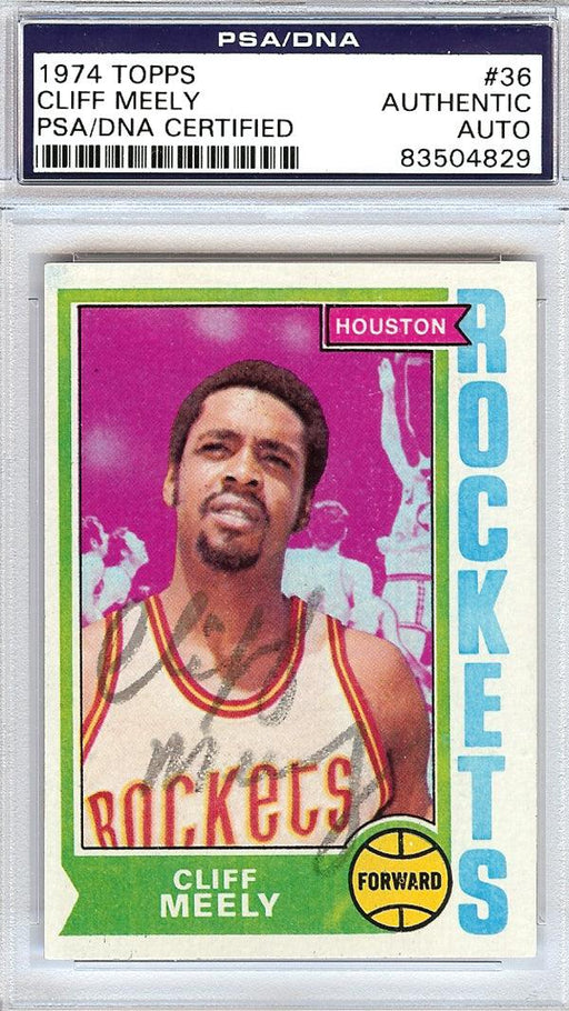 Cliff Meely Autographed 1974 Topps Card #36 Houston Rockets PSA/DNA #83504829 - RSA
