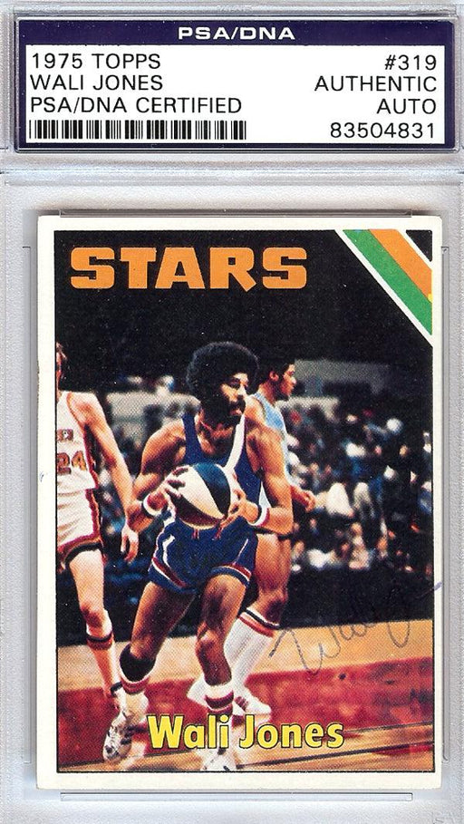 Wali Jones Autographed 1975 Topps Card #319 Utah Stars PSA/DNA #83504831 - RSA