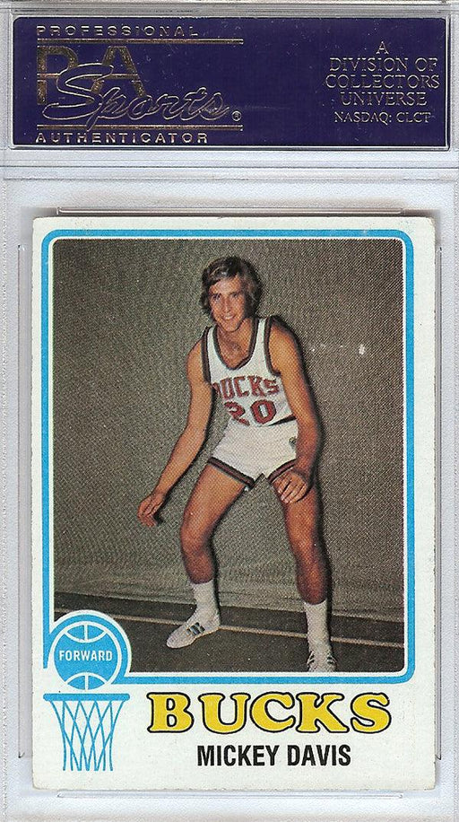 Mickey Davis Autographed 1973 Topps Card #107 Milwaukee Bucks PSA/DNA #83525859 - RSA