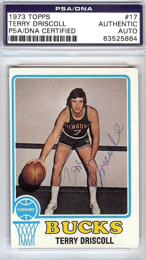 Terry Driscoll Autographed 1973 Topps Card #17 Milwaukee Bucks PSA/DNA #83525864 - RSA