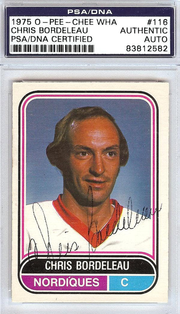 Chris Bordeleau Autographed 1975 O-Pee-Chee Card #116 Quebec Nordiques PSA/DNA #83812582 - RSA