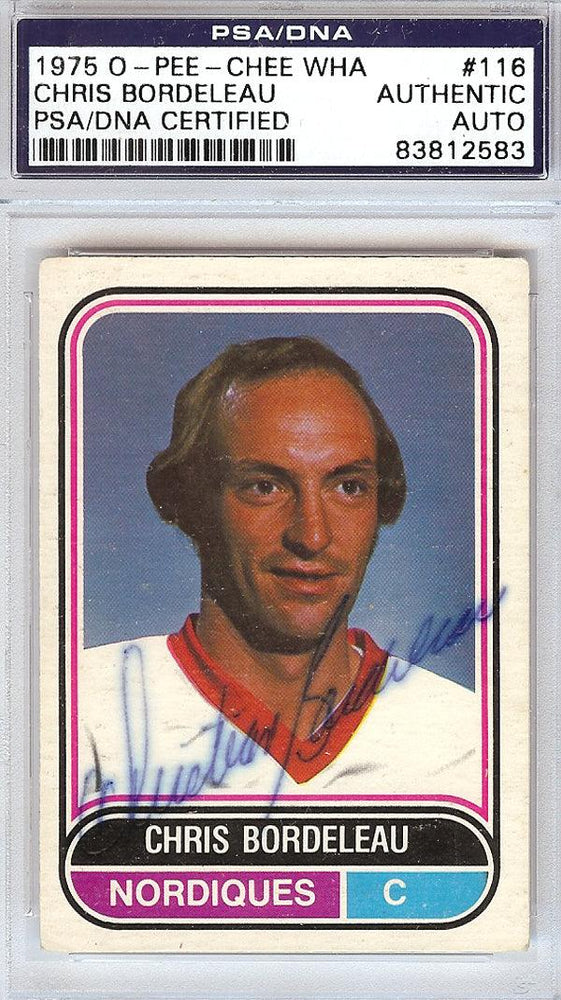 Chris Bordeleau Autographed 1975 O-Pee-Chee Card #116 Quebec Nordiques PSA/DNA #83812583 - RSA