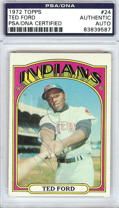 Ted Ford Autographed 1972 Topps Card #24 Cleveland Indians PSA/DNA #83839587 - RSA