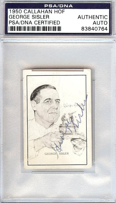 George Sisler Autographed 1950 Callahan HOF Card PSA/DNA #83840764 - RSA