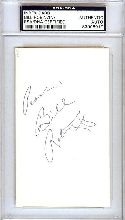 Bill Robinzine Autographed 3x5 Index Card Kansas City Kings, DePaul Blue Demons "Peace" PSA/DNA #83906017 - RSA