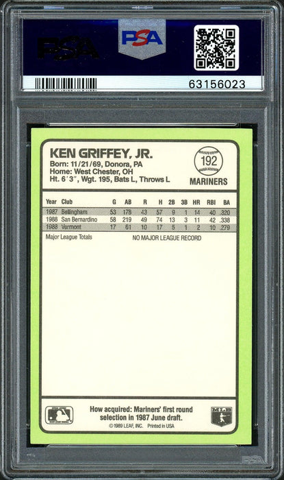 Ken Griffey Jr. Autographed 1989 Donruss Rookie Card #192 Seattle