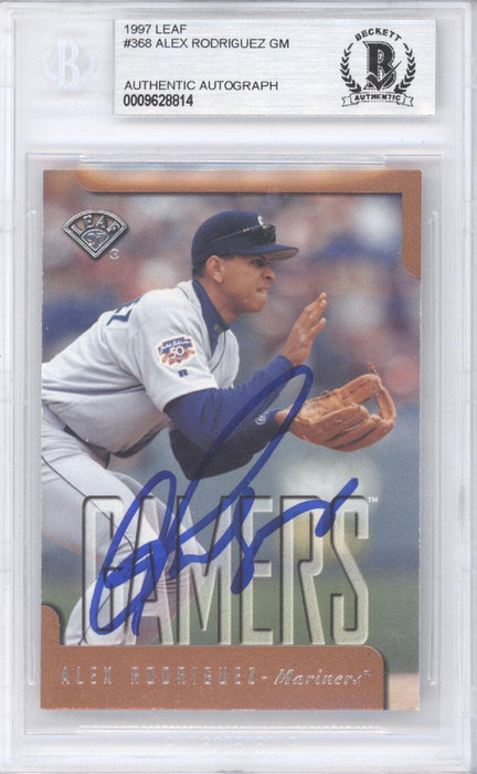 Alex Rodriguez Autographed 1997 Leaf Card #368 Seattle Mariners Beckett BAS #9628814 - RSA