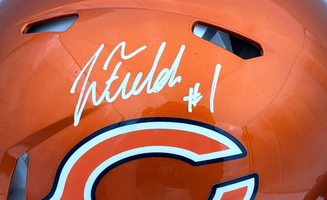 Chicago Bears Justin Fields Autographed Orange Jersey Beckett BAS