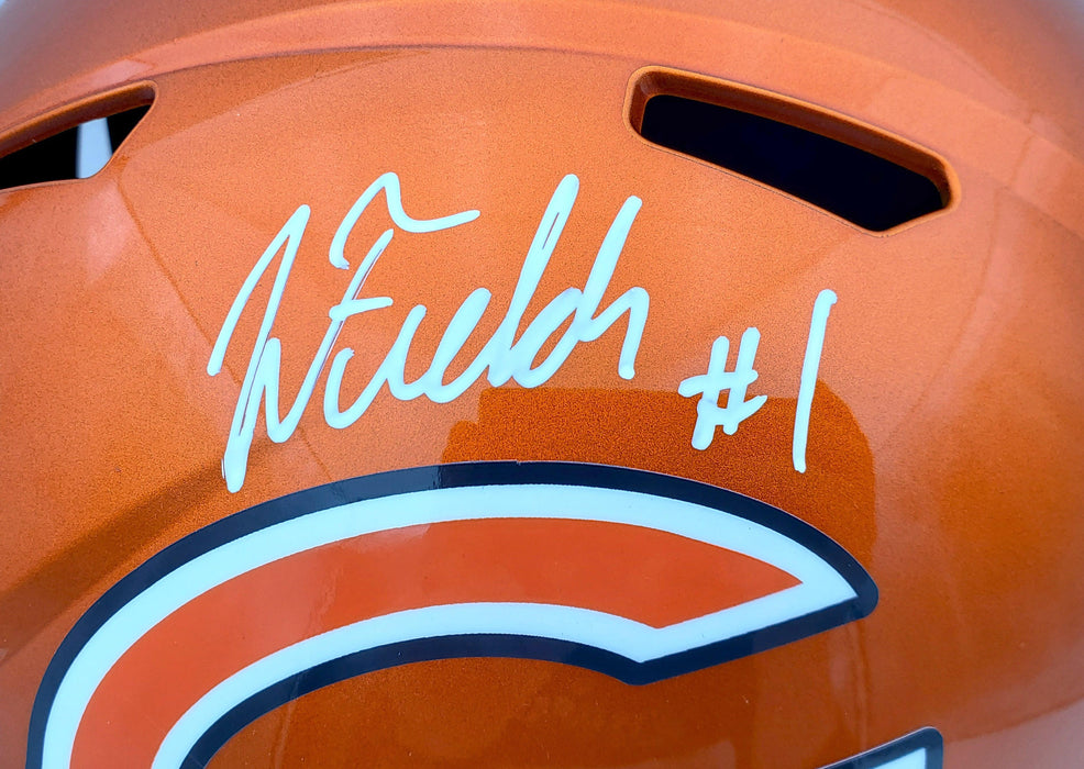 Justin Fields Autographed Signed Chicago Bears Flash Orange Full
