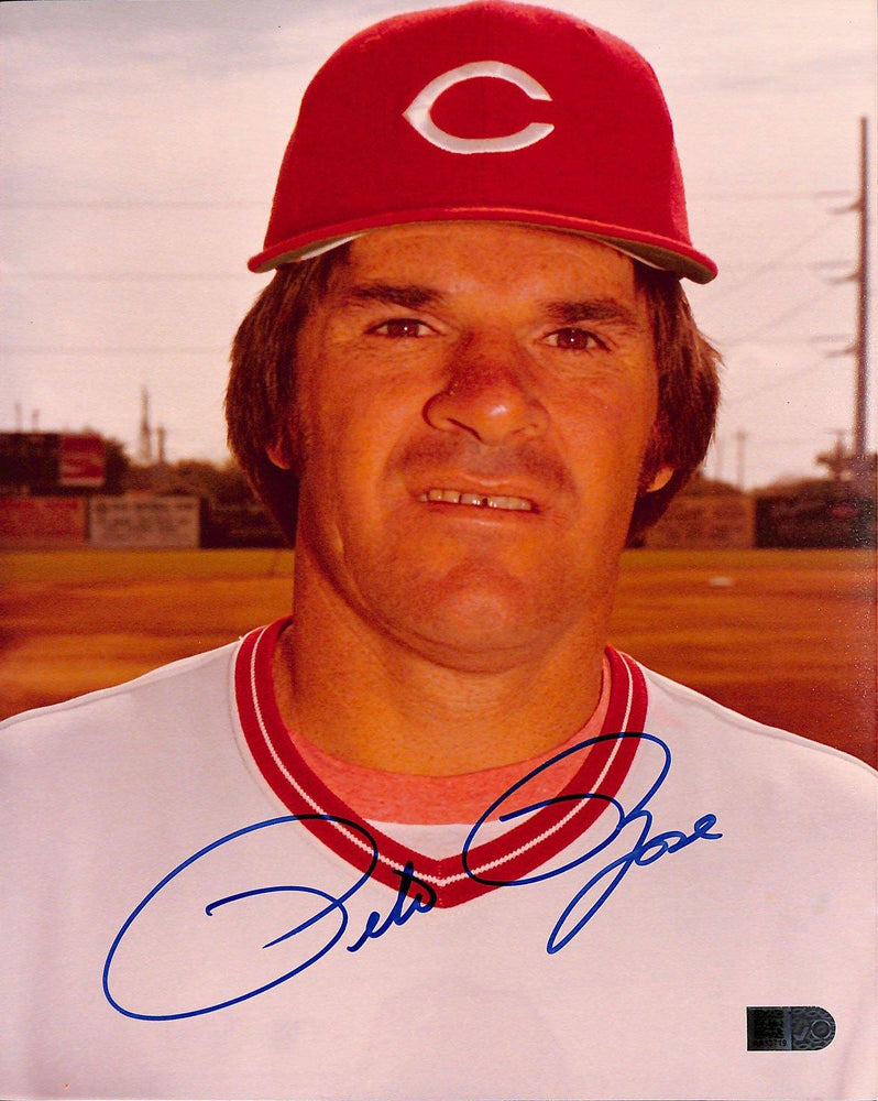 Pete Rose Autographed Cincinnati Reds Framed Baseball 8x10 Photo