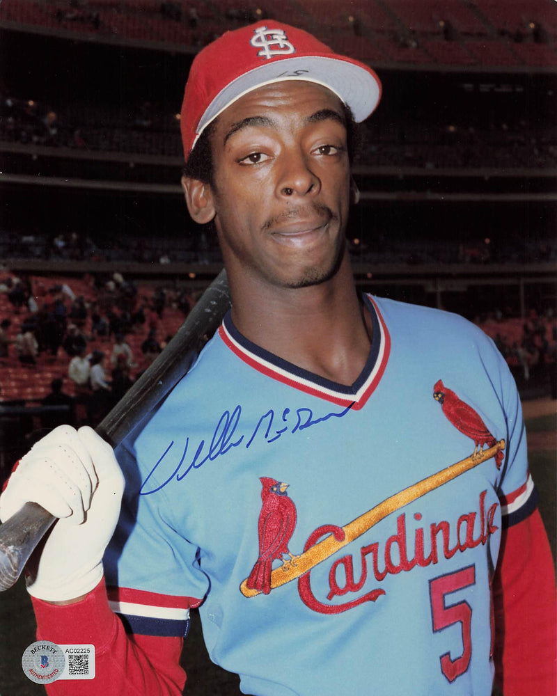 Willie McGee Autographed Blue Cardinals Jersey