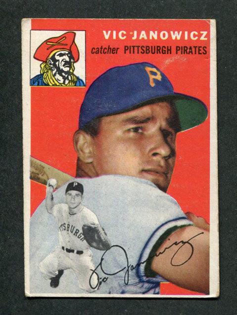 1954 Topps #16 Vic Janowicz Pittsburgh Pirates Baseball Card - RSA