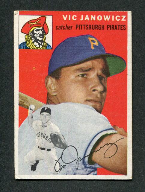 1954 Topps #16 Vic Janowicz Pittsburgh Pirates Baseball Card - RSA