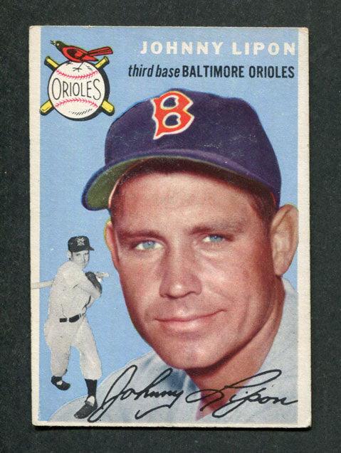 1954 Topps #19 Johnny Lipon Baltimore Orioles Baseball Card - RSA