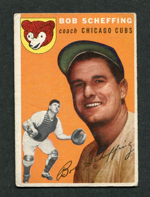 1954 Topps #76 Bob Scheffing Chicago Cubs Coach Baseball Card - RSA