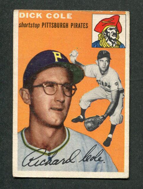 1954 Topps #84 Dick Cole Pittsburgh Pirates Rookie Baseball Card - RSA