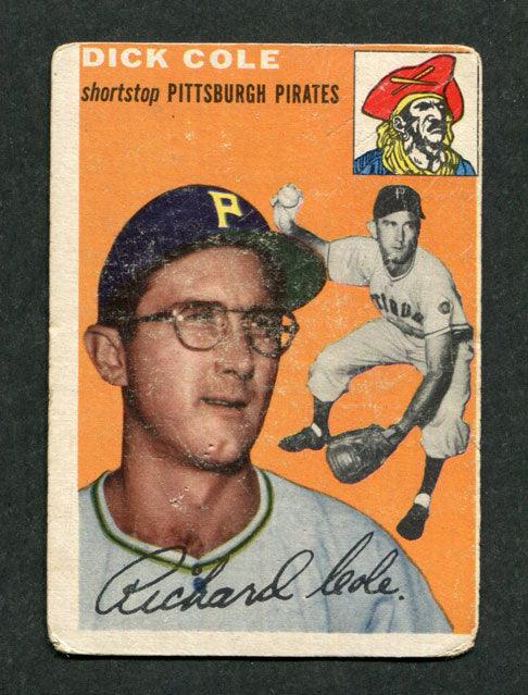 1954 Topps #84 Dick Cole Pittsburgh Pirates Rookie Baseball Card - RSA