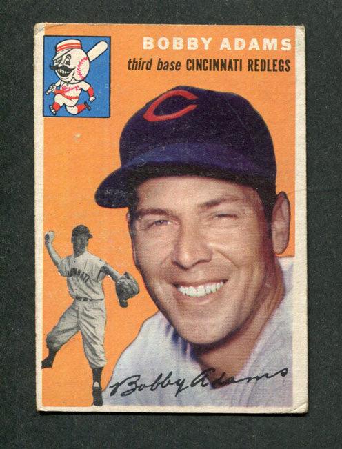 1954 Topps #123 Bobby Adams Cincinnati Redlegs Baseball Card - RSA