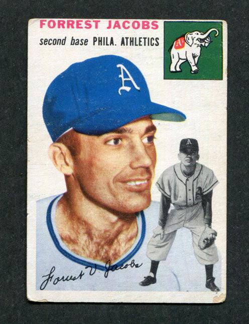 1954 Topps #129 Forest Jacobs Philadelphia Athletics Rookie Baseball Card - RSA