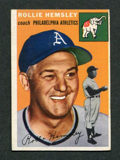 1954 Topps #143 Rollie Hemsley Philadelphia Athletics Coach Baseball Card - RSA