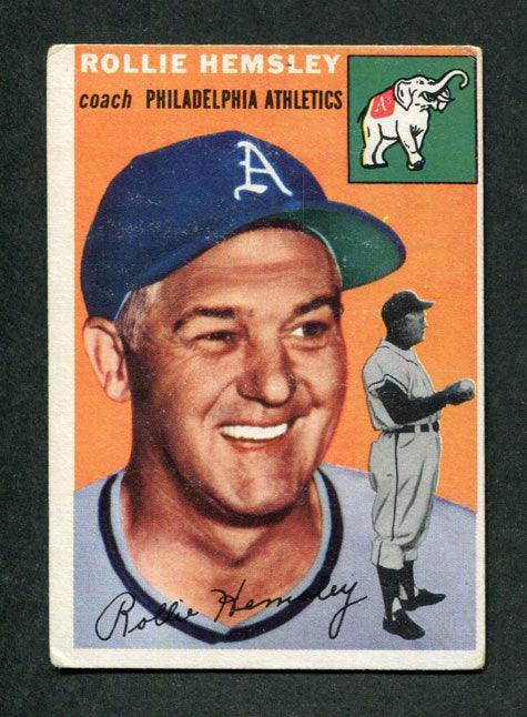 1954 Topps #143 Rollie Hemsley Philadelphia Athletics Coach Baseball Card - RSA