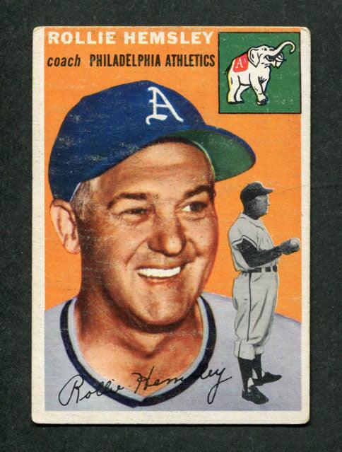 1954 Topps #143 Rollie Hemsley Philadelphia Athletics Coach Baseball Card - RSA