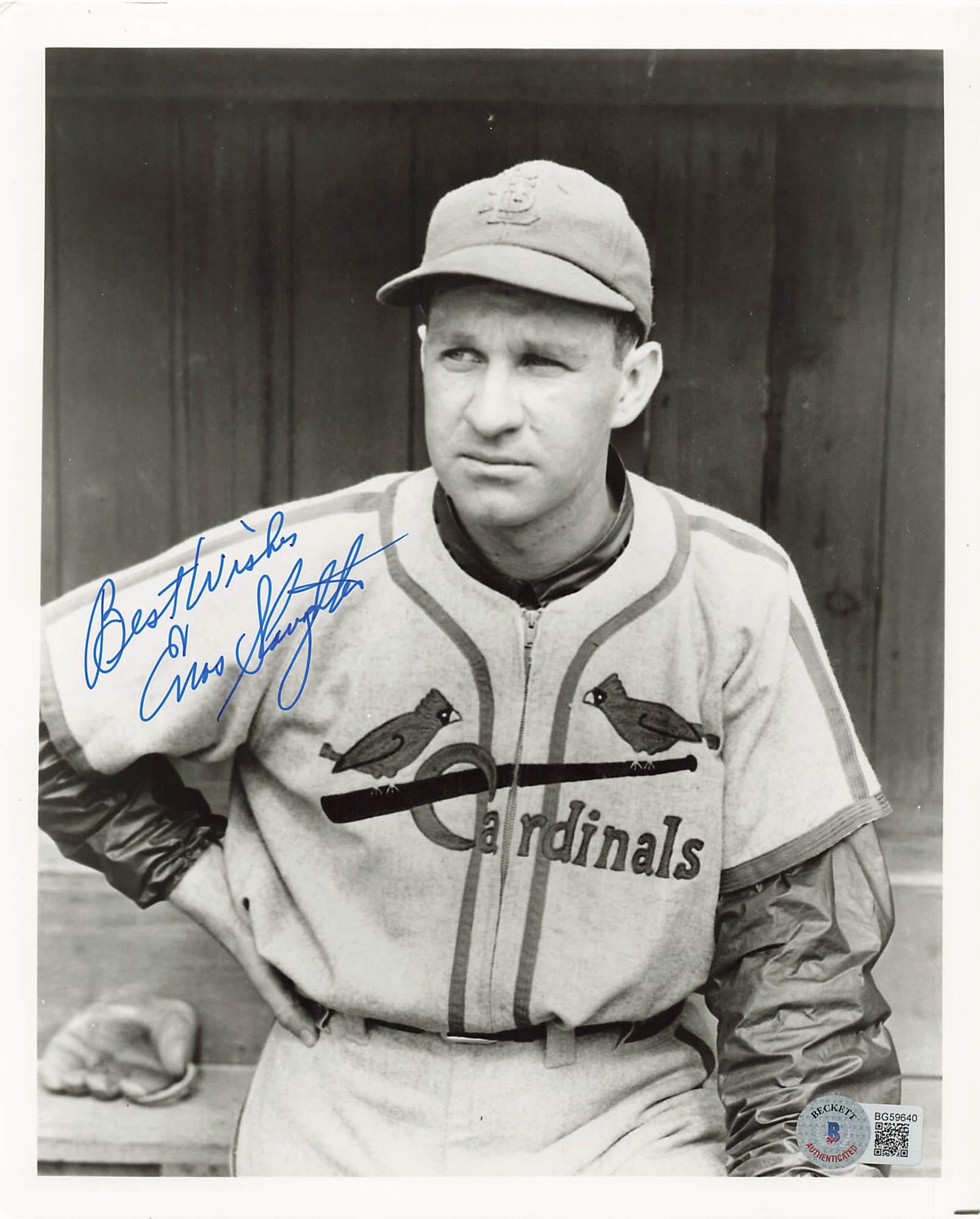 Enos Slaughter Signed And Inscribed Best Wishes 8x10 Photo St Louis Ca ...